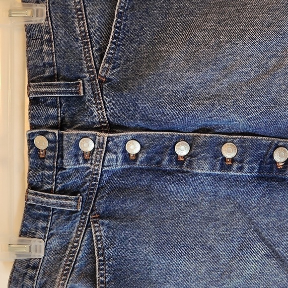 Madewell Stretch Denim A-Line Skirt Button Up Women's Sz 27 EUC NICE! - Picture 2 of 10